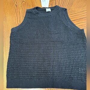 A New Day Black Knit Vest.NWT. Size Medium.